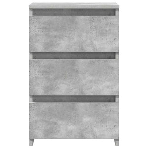 Κομοδίνα 2 τεμ. Γκρι Σκυροδέματος 40x35x62,5 εκ. Επεξ. Ξύλο