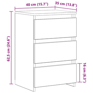 Κομοδίνα 2 τεμ. Γυαλιστερό Λευκό 40x35x62,5 εκ. από Επεξ. Ξύλο - Pakobazaar