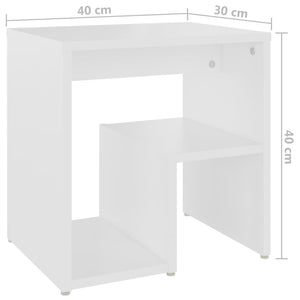 Κομοδίνο Λευκό 40 x 30 x 40 εκ. από Επεξ. Ξύλο