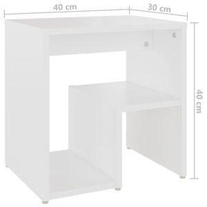 Κομοδίνα 2 τεμ. Λευκά 40 x 30 x 40 εκ. από Επεξ. Ξύλο - Pakobazaar