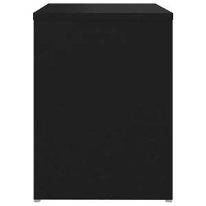 Κομοδίνο Μαύρο 40 x 30 x 40 εκ. από Επεξ. Ξύλο