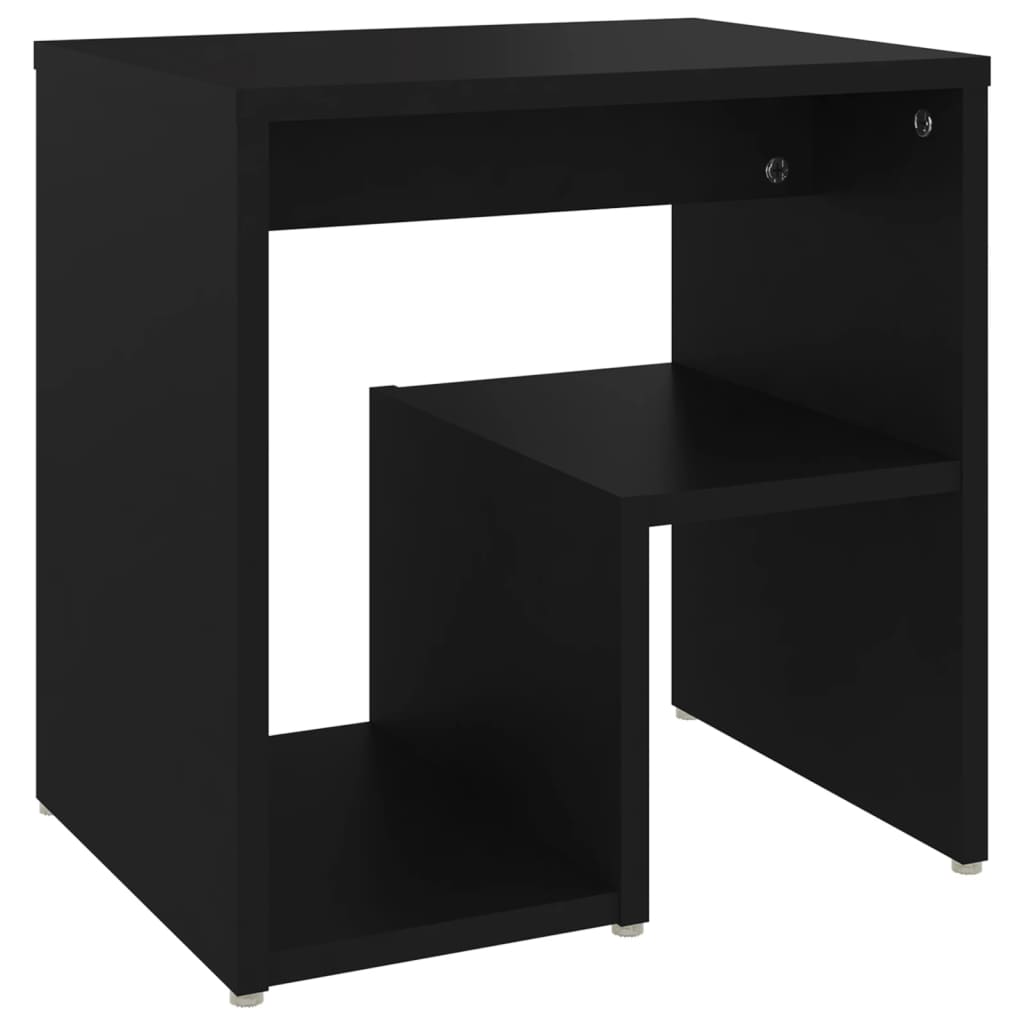 Κομοδίνα 2 τεμ. Μαύρα 40 x 30 x 40 εκ. από Επεξ. Ξύλο