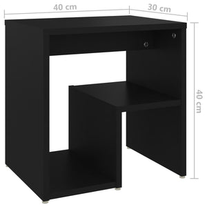Κομοδίνα 2 τεμ. Μαύρα 40 x 30 x 40 εκ. από Επεξ. Ξύλο