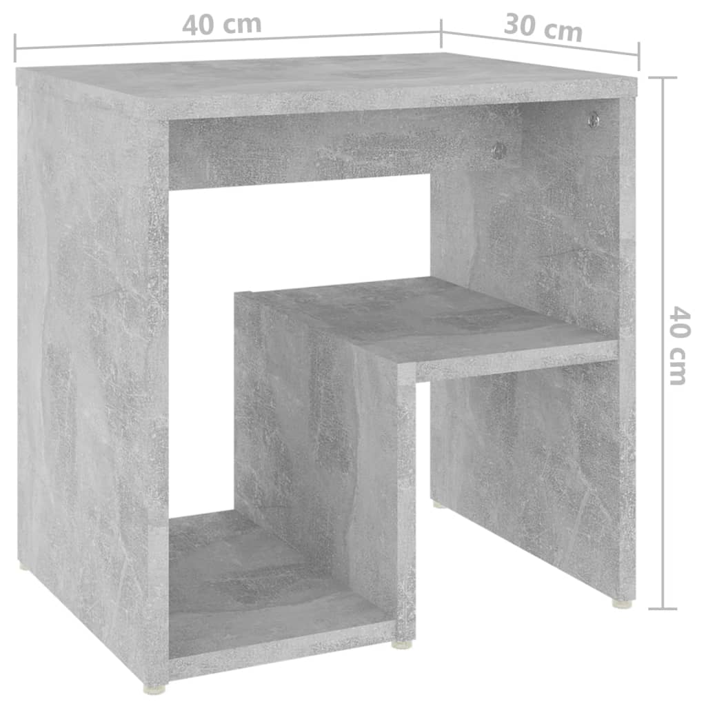 Κομοδίνο Γκρι Σκυροδέματος 40 x 30 x 40 εκ. από Επεξ. Ξύλο - Pakobazaar
