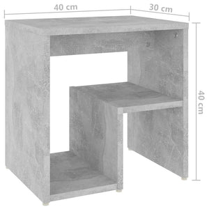 Κομοδίνα 2 τεμ. Γκρι Σκυροδέμ. 40 x 30 x 40 εκ. από Επεξ. Ξύλο