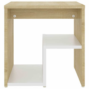 Κομοδίνα 2 τεμ. Λευκά/Sonoma Δρυς 40x30x40 εκ. από Μοριοσανίδα