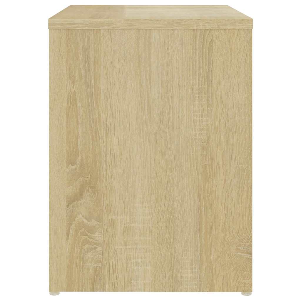 Κομοδίνα 2 τεμ. Λευκά/Sonoma Δρυς 40x30x40 εκ. από Μοριοσανίδα