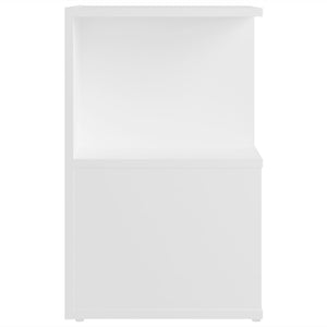 Κομοδίνα 2 τεμ. Λευκά 35 x 35 x 55 εκ. από Επεξ. Ξύλο