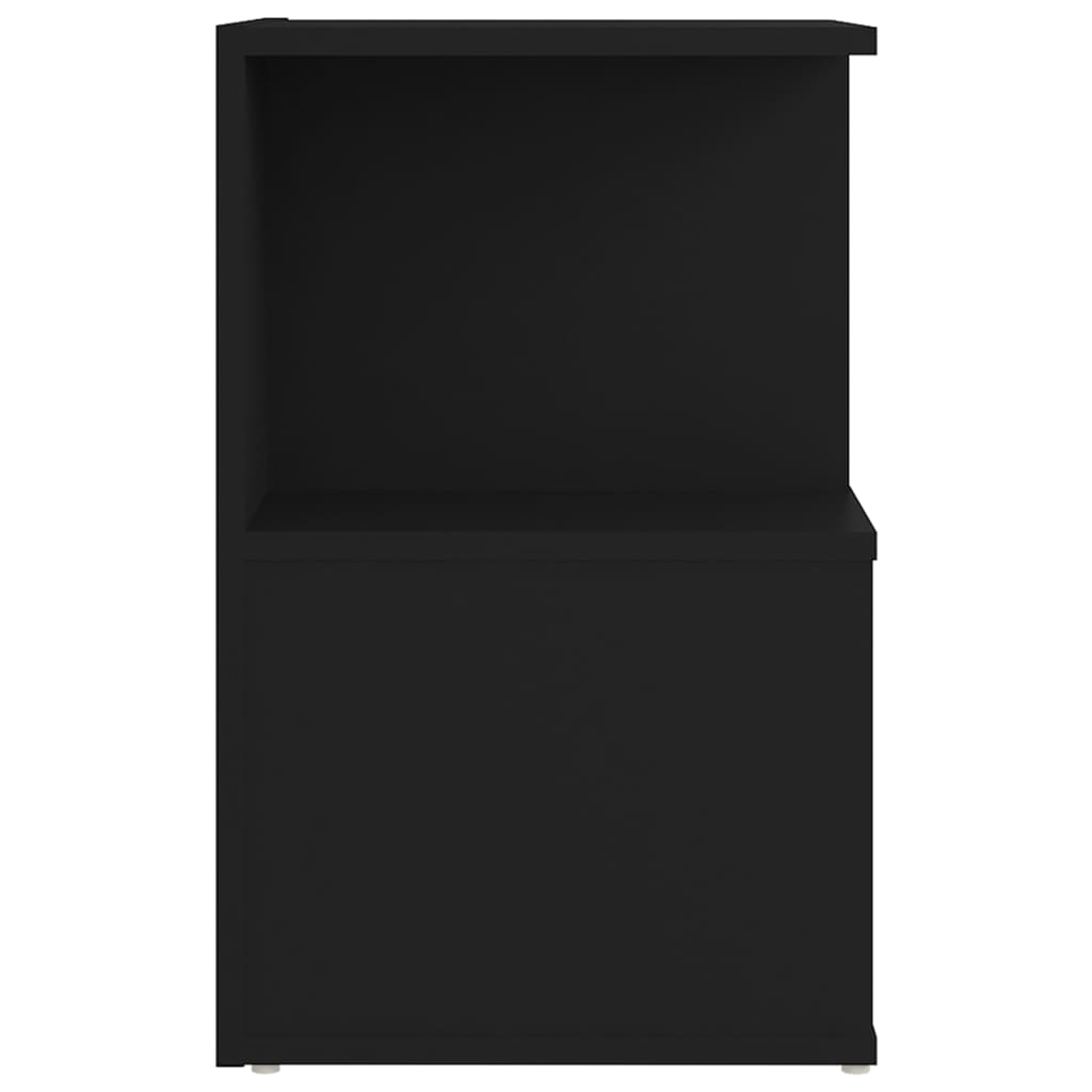 Κομοδίνα 2 τεμ. Μαύρα 35 x 35 x 55 εκ. από Επεξ. Ξύλο