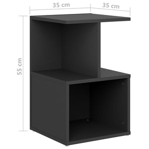 Κομοδίνα 2 τεμ. Γκρι 35 x 35 x 55 εκ. από Μοριοσανίδα