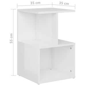 Βοηθητικό Ντουλάπι Γυαλ. Λευκό 35 x 35 x 55 εκ. από Επεξ. Ξύλο