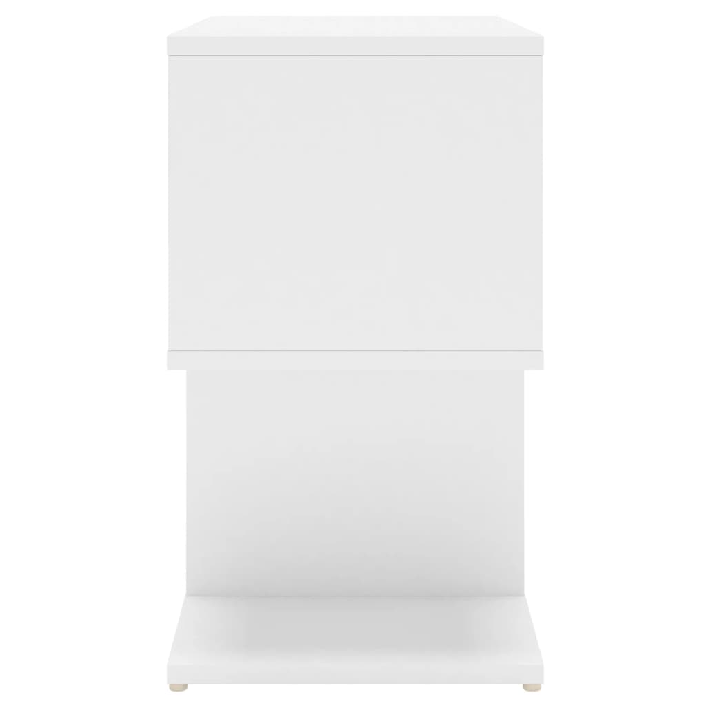 Κομοδίνο Λευκό 50 x 30 x 51,5 εκ. από Επεξ. Ξύλο - Pakobazaar
