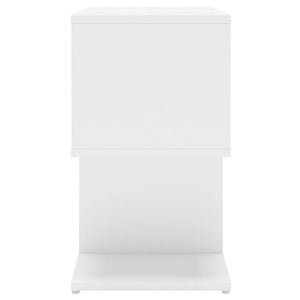 Κομοδίνο Λευκό 50 x 30 x 51,5 εκ. από Επεξ. Ξύλο - Pakobazaar