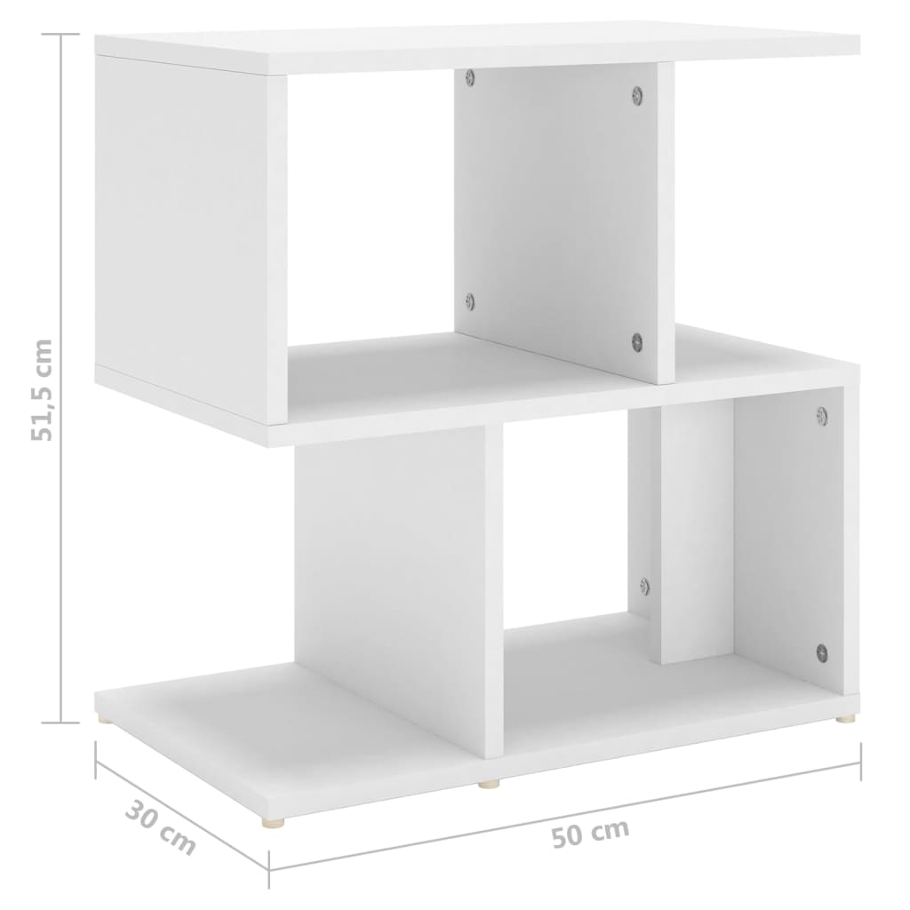 Κομοδίνο Λευκό 50 x 30 x 51,5 εκ. από Επεξ. Ξύλο - Pakobazaar