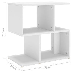 Κομοδίνο Λευκό 50 x 30 x 51,5 εκ. από Επεξ. Ξύλο - Pakobazaar