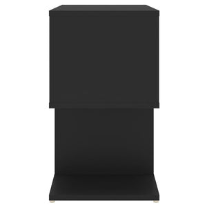 Κομοδίνα 2 τεμ. Μαύρα 50 x 30 x 51,5 εκ. από Επεξ. Ξύλο