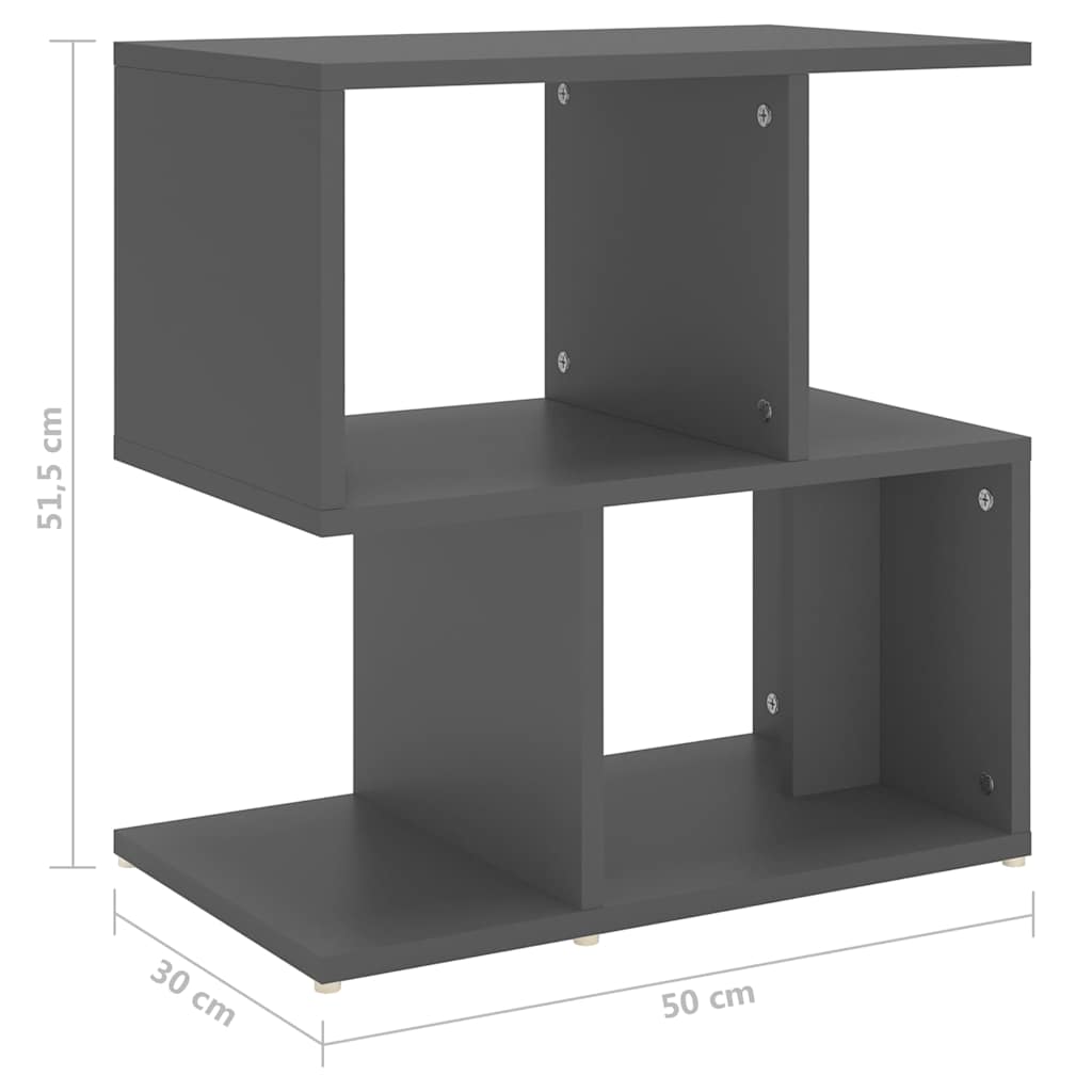 Κομοδίνο Γκρι 50 x 30 x 51,5 εκ. από Επεξ. Ξύλο