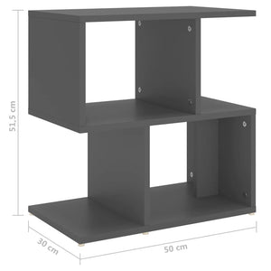 Κομοδίνα 2 τεμ. Γκρι 50 x 30 x 51,5 εκ. από Μοριοσανίδα - Pakobazaar