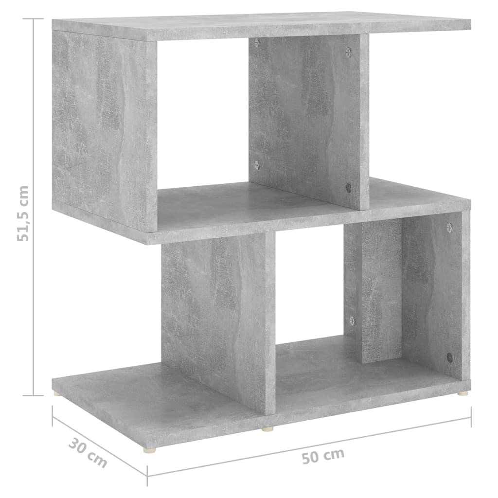 Κομοδίνα 2 τεμ. Γκρι Σκυροδέματος 50x30x51,5 εκ από Επεξ. Ξύλο - Pakobazaar