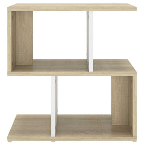 Κομοδίνα 2 τεμ. Λευκά/Sonoma Δρυς 50x30x51,5 εκ από Μοριοσανίδα