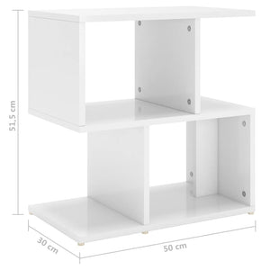 Κομοδίνο Γυαλιστερό Λευκό 50x30x51,5 εκ. από Επεξ. Ξύλο - Pakobazaar