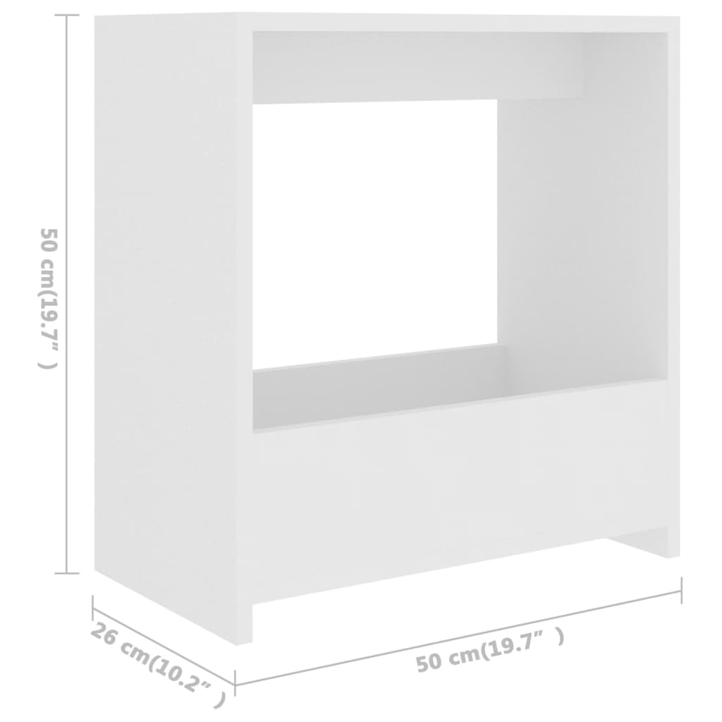Τραπέζι Βοηθητικό Λευκό 50 x 26 x 50 εκ. Επεξ. Ξύλο
