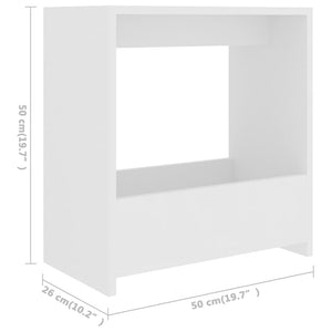 Τραπέζι Βοηθητικό Λευκό 50 x 26 x 50 εκ. Επεξ. Ξύλο