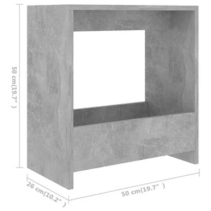 Τραπέζι Βοηθητικό Γκρι Σκυροδέματος 50x26x50 εκ. Επεξ. Ξύλο