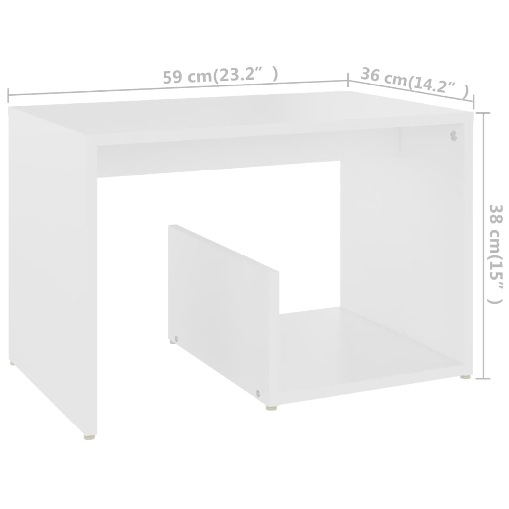 Τραπέζι Βοηθητικό Λευκό 59 x 36 x 38 εκ. από Επεξ. Ξύλο - Pakobazaar