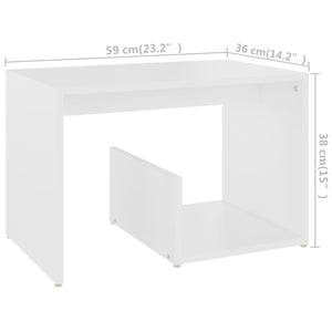 Τραπέζι Βοηθητικό Λευκό 59 x 36 x 38 εκ. από Επεξ. Ξύλο - Pakobazaar