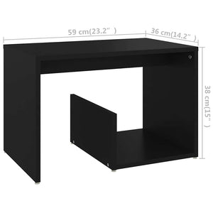 Τραπεζάκι Βοηθητικό Μαύρο 59 x 36 x 38 εκ. από Επεξ. Ξύλο