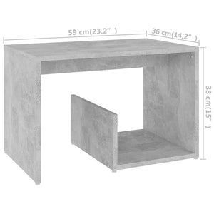Τραπεζάκι Βοηθητικό Γκρι Σκυροδέματος 59x36x38 εκ. Επεξ. Ξύλο