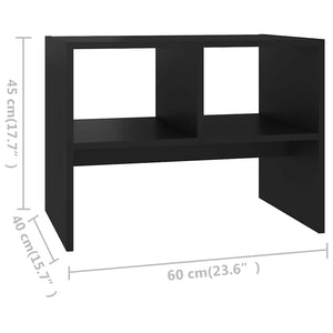 Τραπεζάκι Βοηθητικό Μαύρο 60 x 40 x 45 εκ. από Μοριοσανίδα