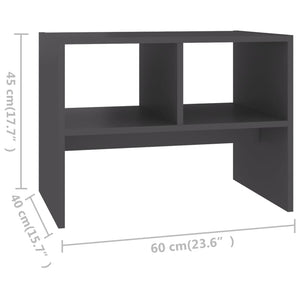 Τραπέζι Βοηθητικό Γκρι 60 x 40 x 45 εκ. από Μοριοσανίδα