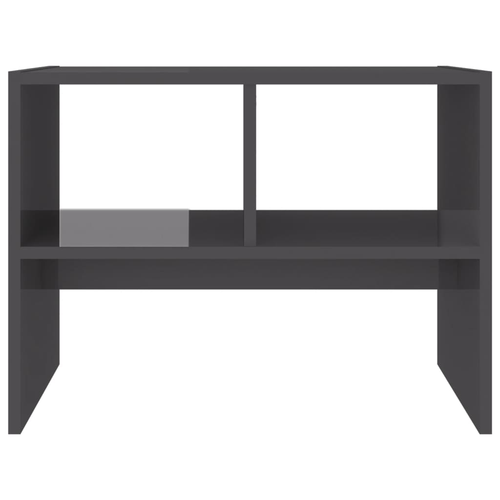 Τραπέζι Βοηθητικό Γυαλιστερό Γκρι 60 x 40 x 45 εκ. Επεξ. Ξύλο
