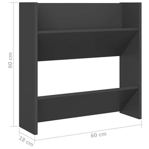 Παπουτσοθήκες Τοίχου 4 τεμ. Γκρι 60x18x60 εκ. από Επεξ. Ξύλο - Pakobazaar
