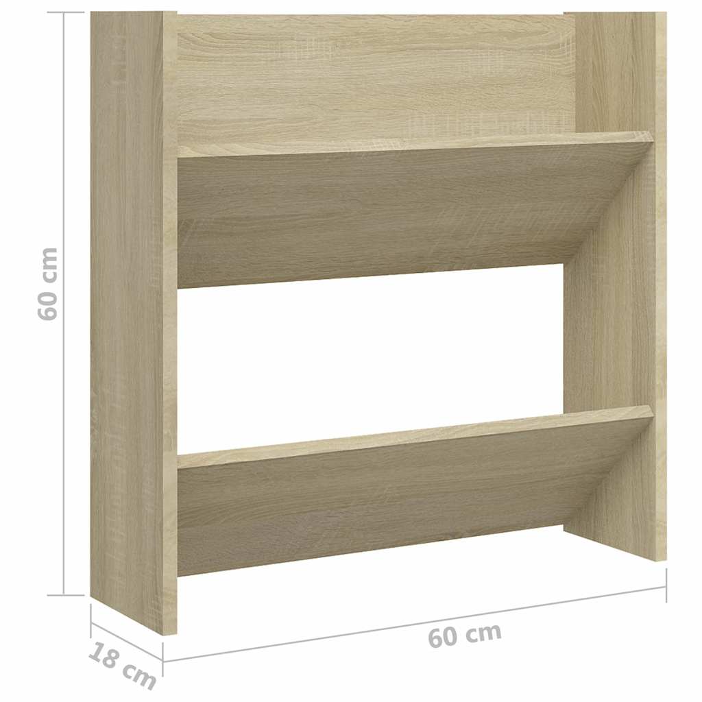 Παπουτσοθήκες Τοίχου 4 τεμ. Sonoma Δρυς 60x18x60εκ. Επεξ. Ξύλο