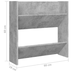 Παπουτσοθήκες Τοίχου 4 τεμ. Γκρι Σκυρ. 60x18x60 εκ. Επεξ. Ξύλο