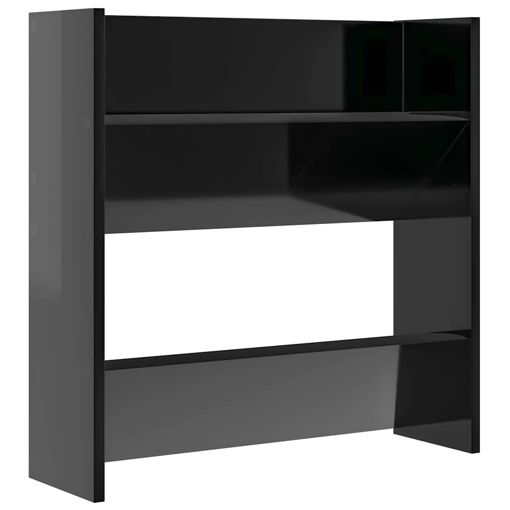 Παπουτσοθήκη Τοίχου Γυαλ. Μαύρο 60 x 18 x 60 εκ. Επεξ. Ξύλο - Pakobazaar