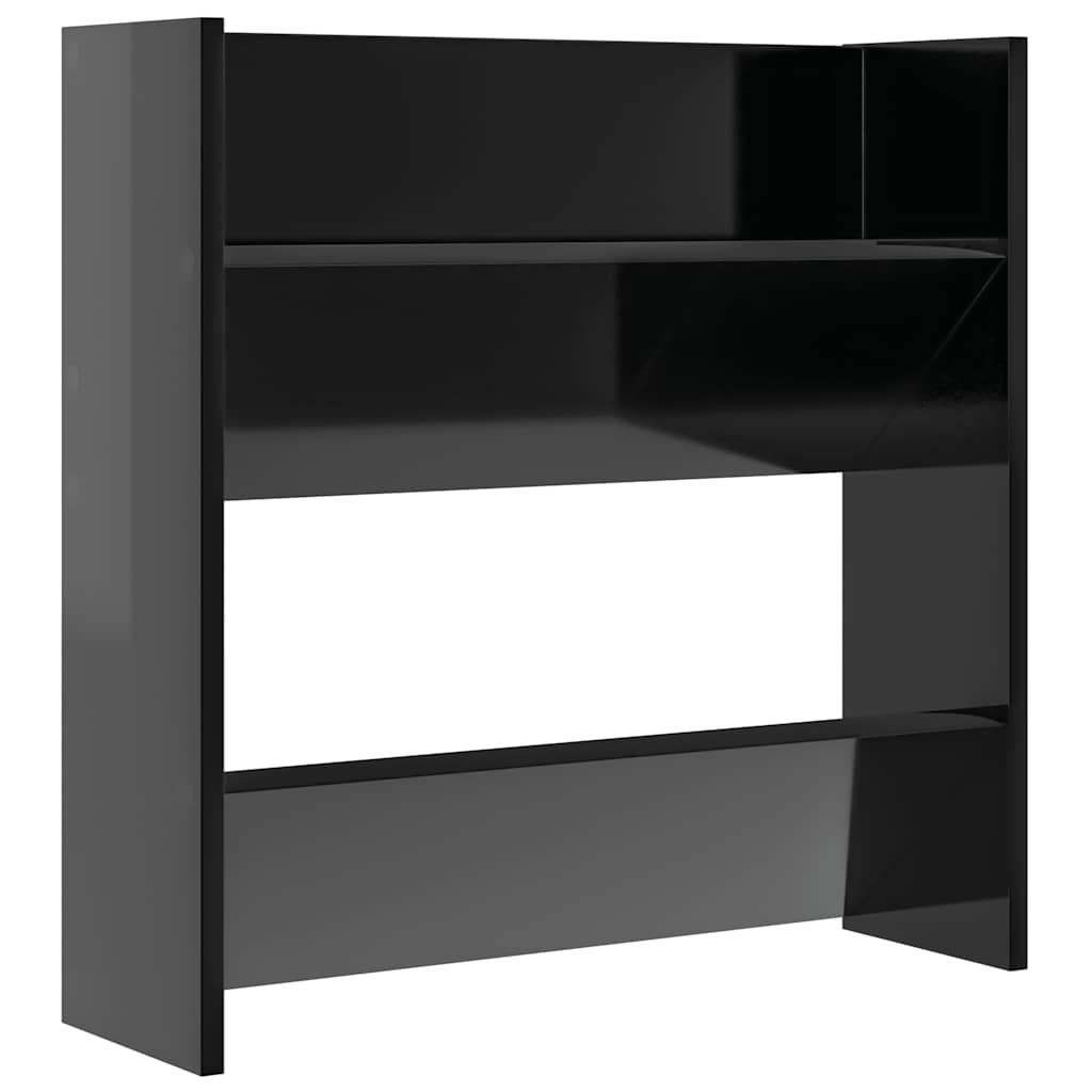 Παπουτσοθήκες 4 τεμ. Γυαλ. Μαύρο 60 x 18 x 60 εκ. Επεξ. Ξύλο