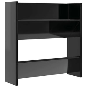 Παπουτσοθήκες 4 τεμ. Γυαλ. Μαύρο 60 x 18 x 60 εκ. Επεξ. Ξύλο
