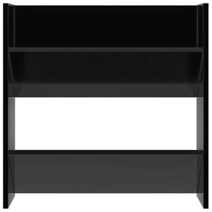 Παπουτσοθήκες 4 τεμ. Γυαλ. Μαύρο 60 x 18 x 60 εκ. Επεξ. Ξύλο