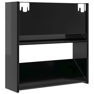 Παπουτσοθήκες 4 τεμ. Γυαλ. Μαύρο 60 x 18 x 60 εκ. Επεξ. Ξύλο