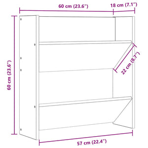 Παπουτσοθήκες 4 τεμ. Γυαλ. Μαύρο 60 x 18 x 60 εκ. Επεξ. Ξύλο