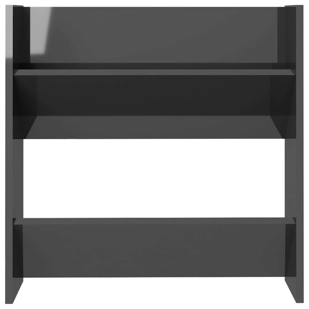 Παπουτσοθήκη Τοίχου Γυαλιστερό Γκρι 60 x 18 x 60 εκ Επεξ. Ξύλο