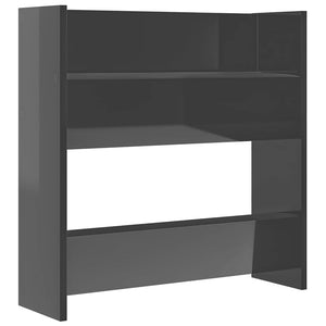 Παπουτσοθήκες Τοίχου 2 τεμ. Γυαλ. Γκρι 60x18x60εκ. Επεξ. Ξύλο