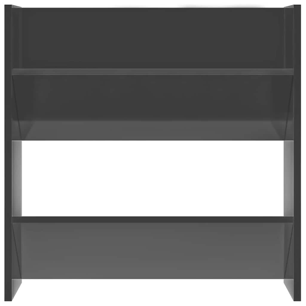 Παπουτσοθήκες Τοίχου 2 τεμ. Γυαλ. Γκρι 60x18x60εκ. Επεξ. Ξύλο