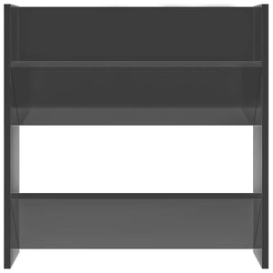 Παπουτσοθήκες Τοίχου 2 τεμ. Γυαλ. Γκρι 60x18x60εκ. Επεξ. Ξύλο