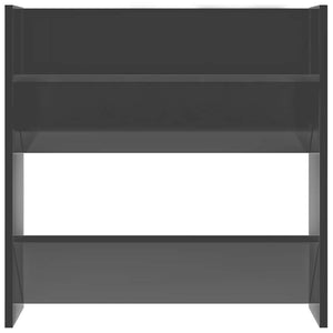 Παπουτσοθήκες 4 τεμ. Γυαλ. Γκρι 60 x 18 x 60 εκ. Επεξ. Ξύλο