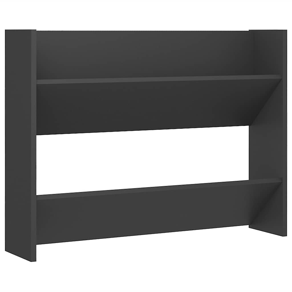 Παπουτσοθήκες Τοίχου 2 τεμ. Γκρι 80 x 18 x 60 εκ. Μοριοσανίδα